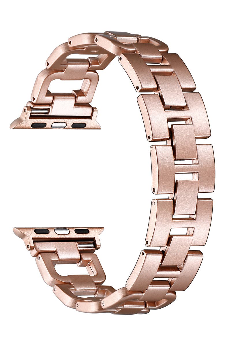 The Posh Tech Tiana Rose Gold IP Apple Watch<sup>®</sup> Watchband, Alternate, color, Rose Gold