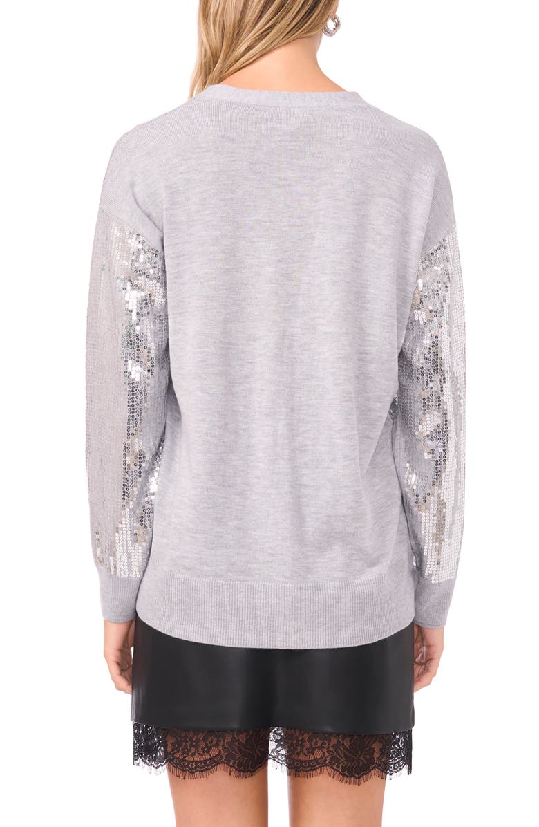 Vince Camuto Sequin Cardigan, Alternate, color, Light Heather Grey