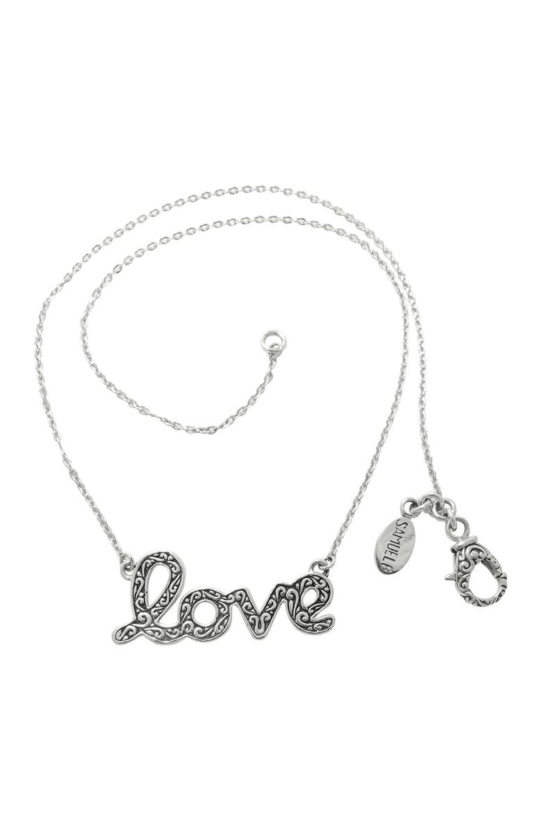 SAMUEL B. Sterling Silver Love Necklace, Main, color,