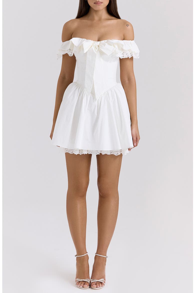 Jaide Off the Shoulder Minidress, Main, color, CLOUD DANCER