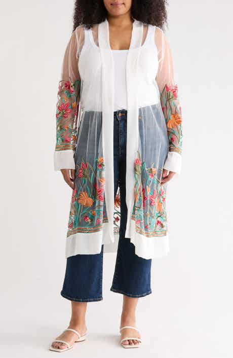 Forgotten Grace Floral Embroidered Mesh Duster