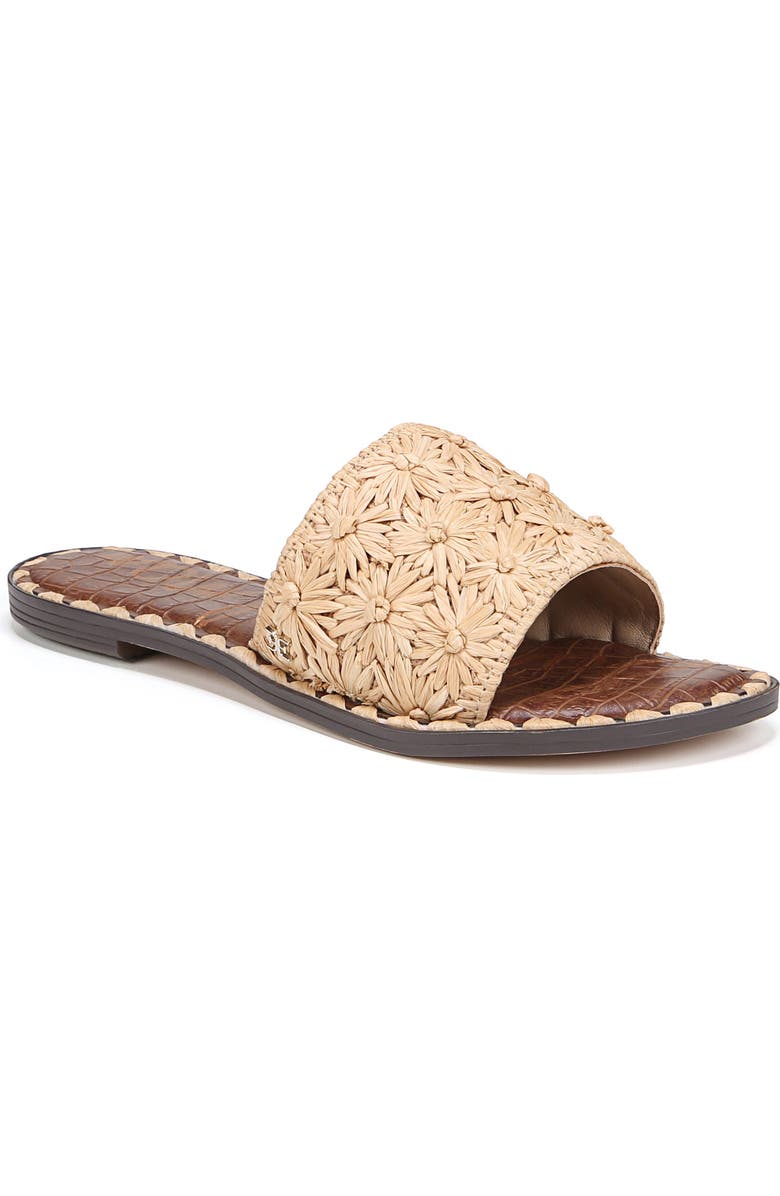 Sam Edelman Giovanna Raffia Slide Sandal, Main, color, Beechwood