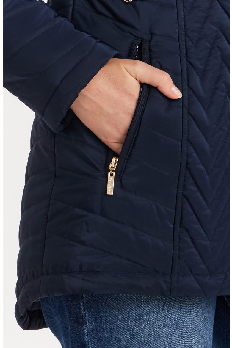 Hooded Quilted Jacket, Alternate, color, NAVY