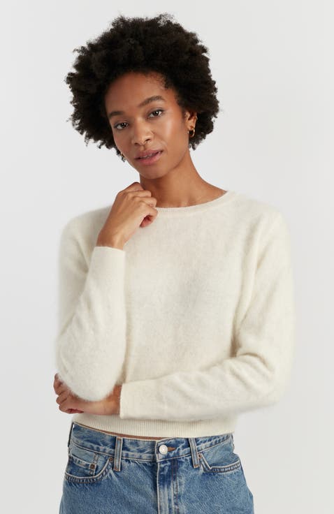 Brushed Cashmere Crewneck Sweater