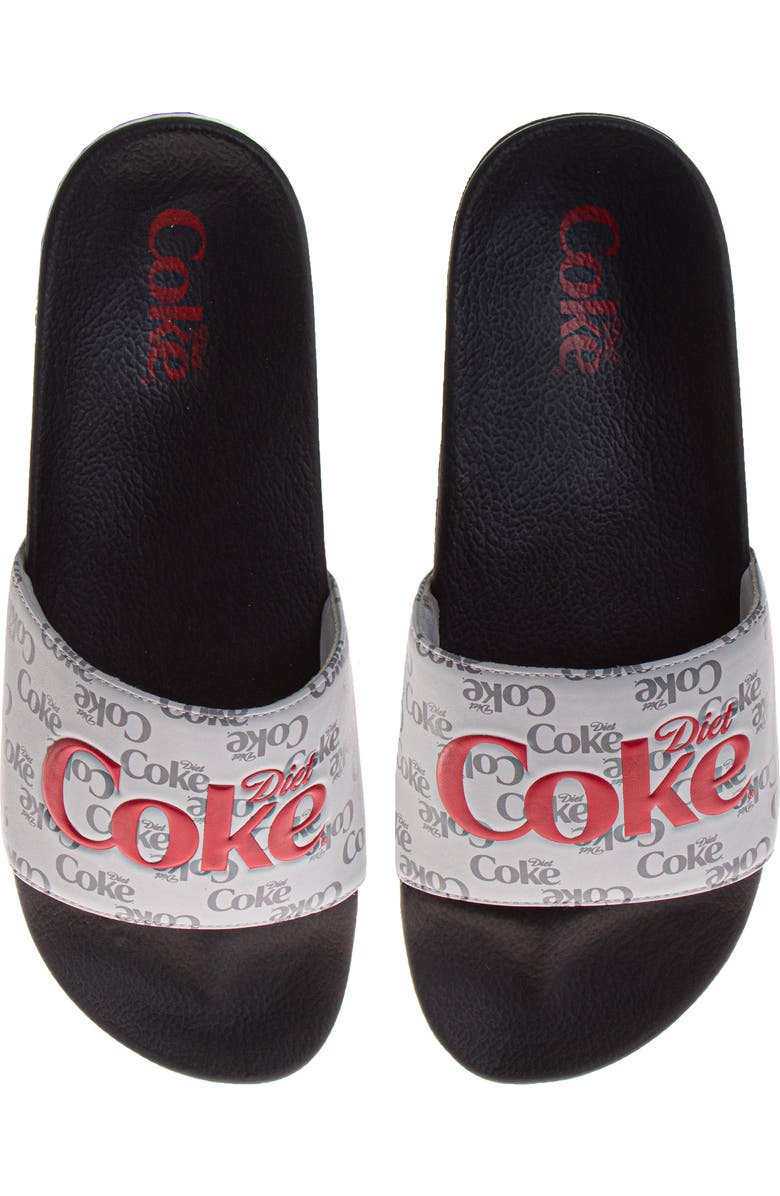 Coca Cola Diet Coke<sup>®</sup> Slide Sandal, Alternate, color, Grey Black