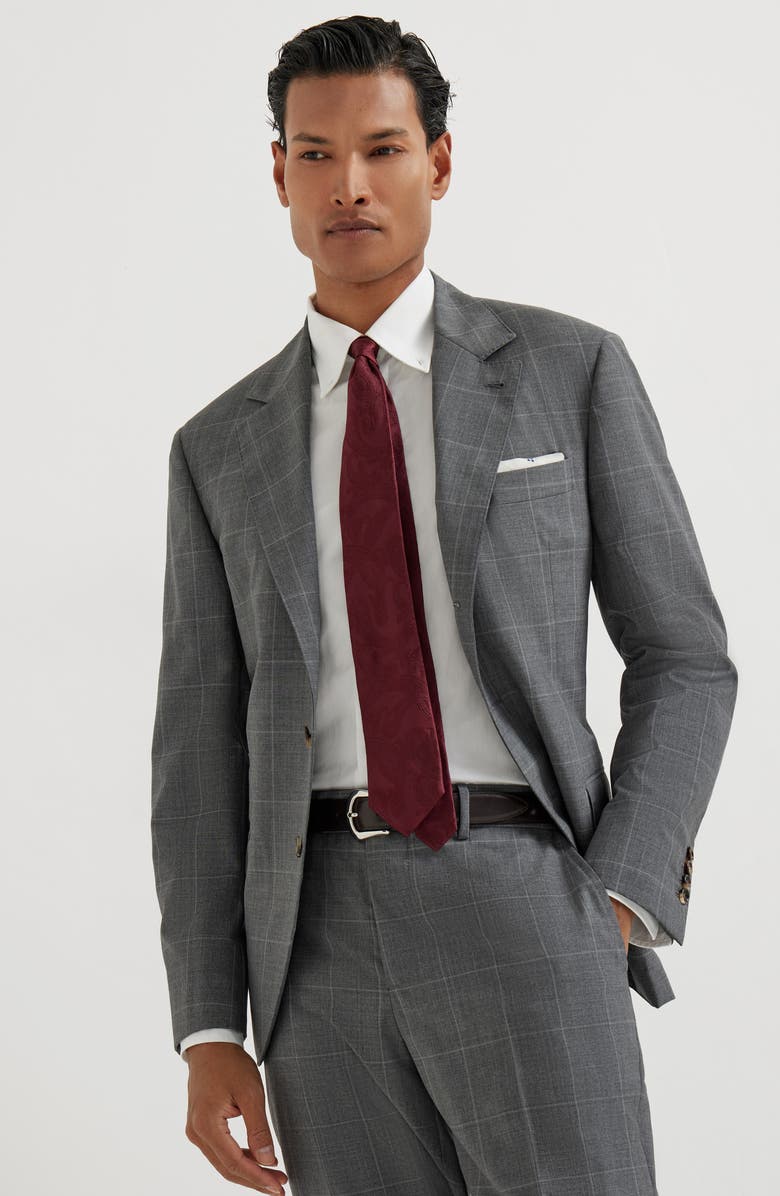 Brunello Cucinelli Virgin wool blazer, Alternate, color, Grey
