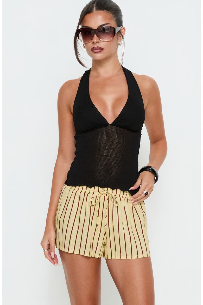 Abigayle Stripe Drawstring Shorts, Alternate, color, YELLOW