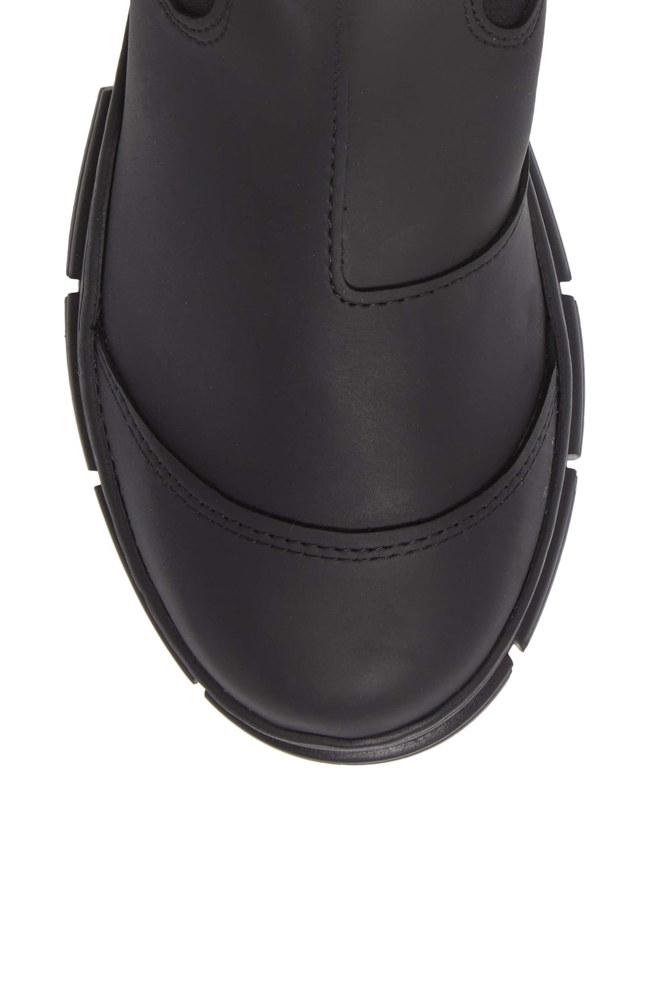 Fur City Faux Shearling Lined Chelsea Boot, Alternate, color, BLACK