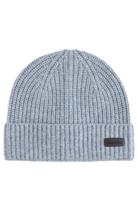 Pure Cashmere Rib Cuffed Beanie
