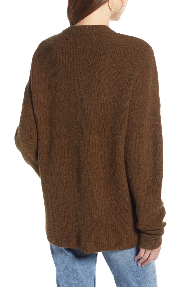 Fuzzy Oversize Sweater (Nordstrom Exclusive), Alternate, color, GREEN BRONZE