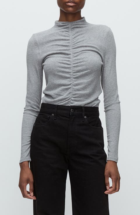 Theresa Ruched Funnel Neck Top
