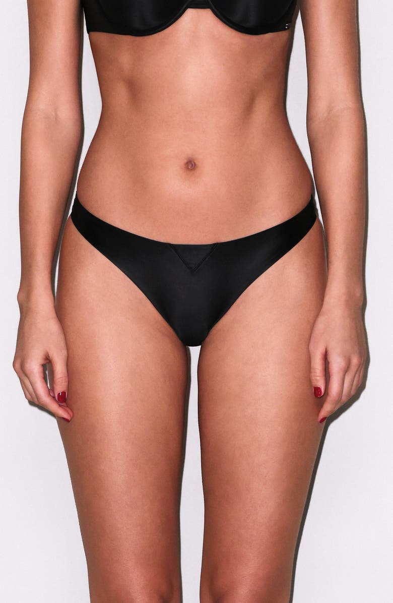 Fleur Du Mal Le Gloss Cheeky Tanga, Main, color, Black