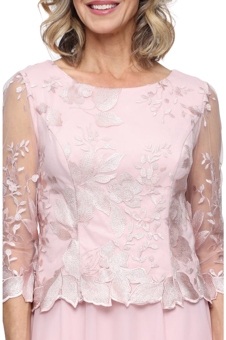 Embroidered Mock Two-Piece Dress, Alternate, color, SHELL PINK
