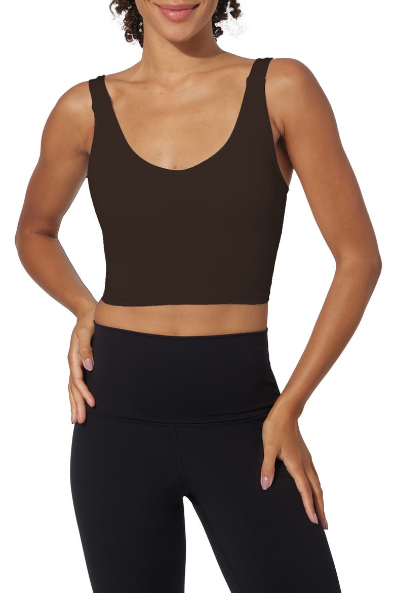 Assorted 2-Pack Alamo Rib Seamless Sports Bras, Main, color, HEATHER ROSE/CHOCOLATE