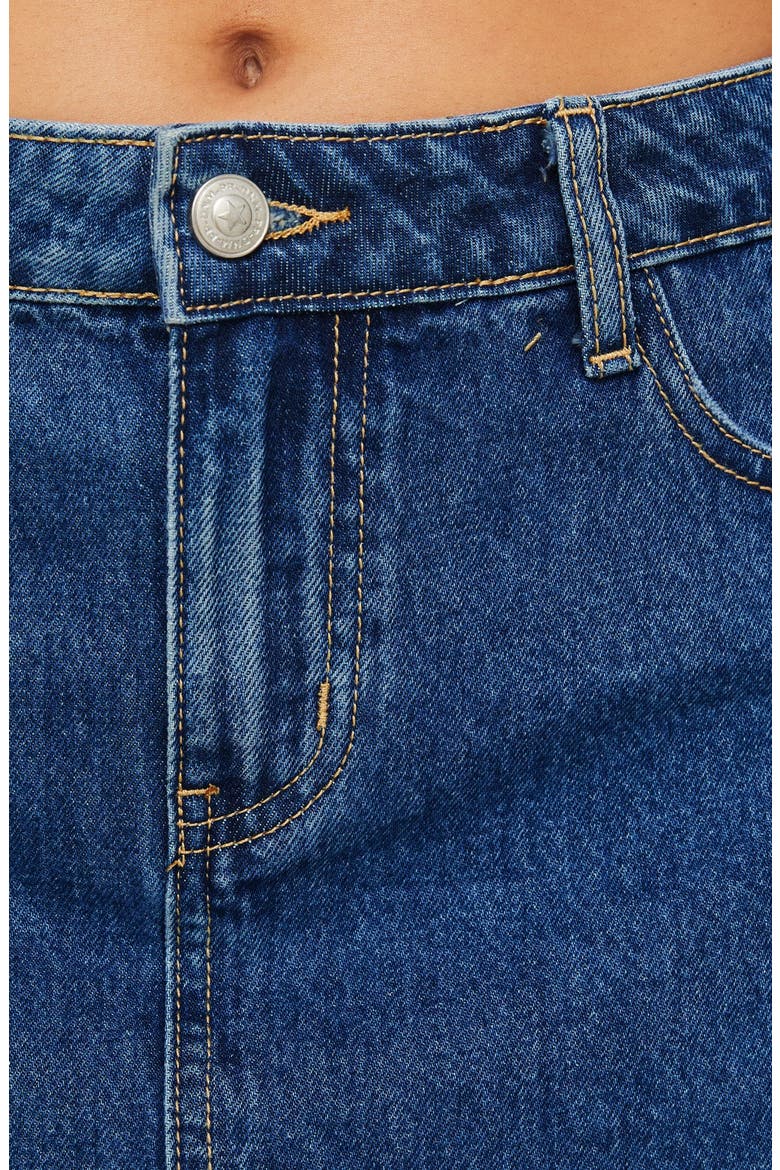 Nickei Denim Miniskirt, Alternate, color, MID WASH