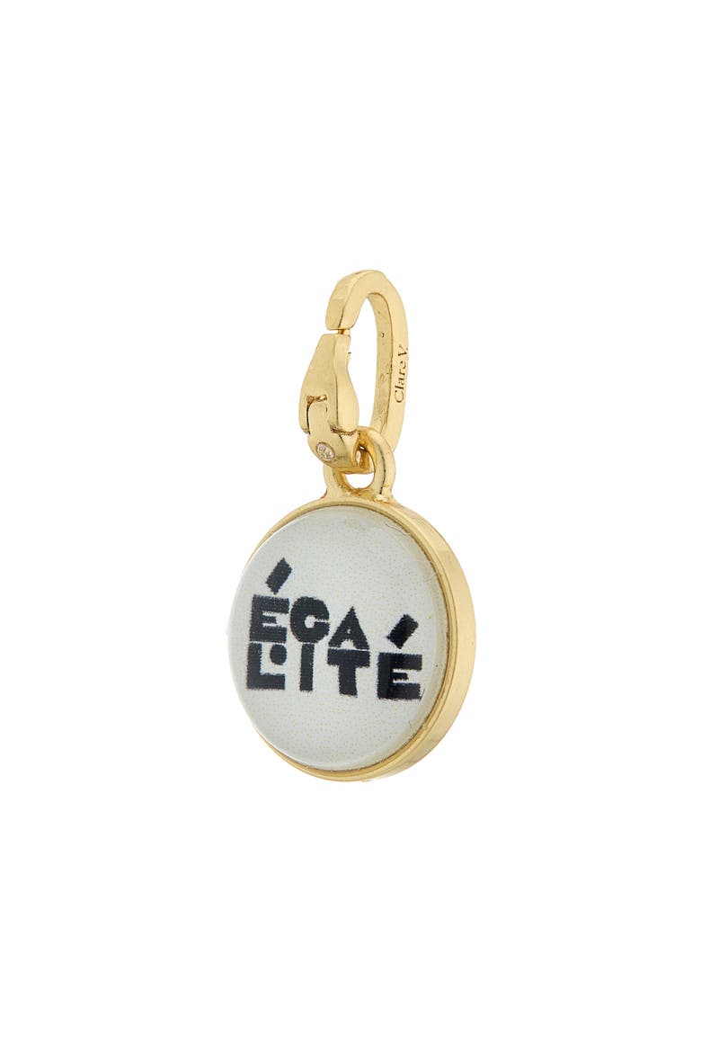Alphabet Fob Bag Charm, Alternate, color, VINTAGE GOLD W/ MULTI E