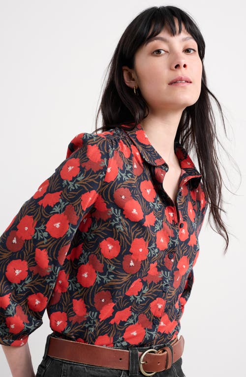 Seasalt Cornwall Embrace Floral Button-up Shirt In Red