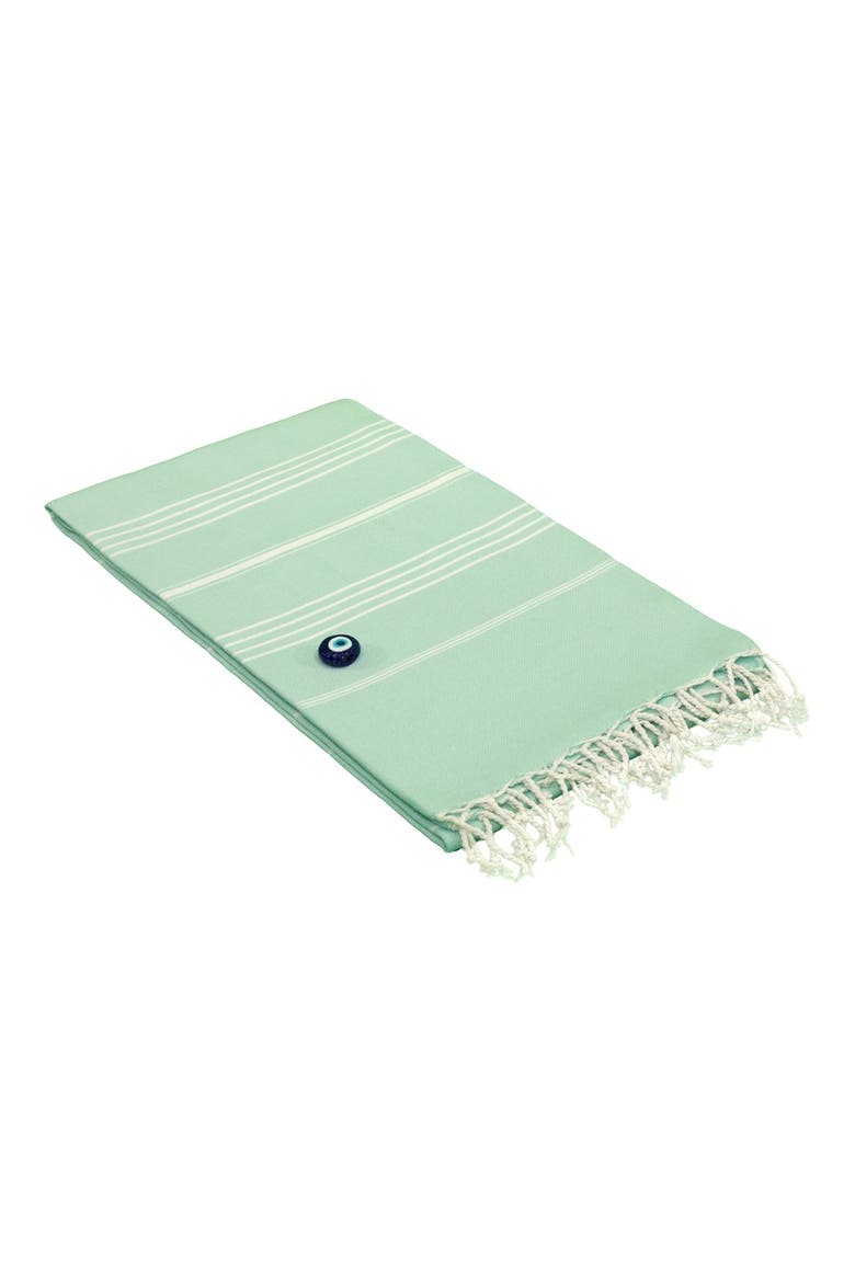 'Lucky' Turkish Pestemal Towel, Alternate, color, TURQUOISE