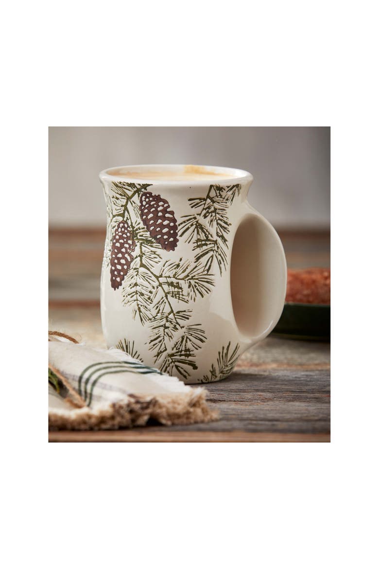 Pine Cone Handwarmer Mug Ceramic Drinkware Multicolor, Alternate, color, Multicolored
