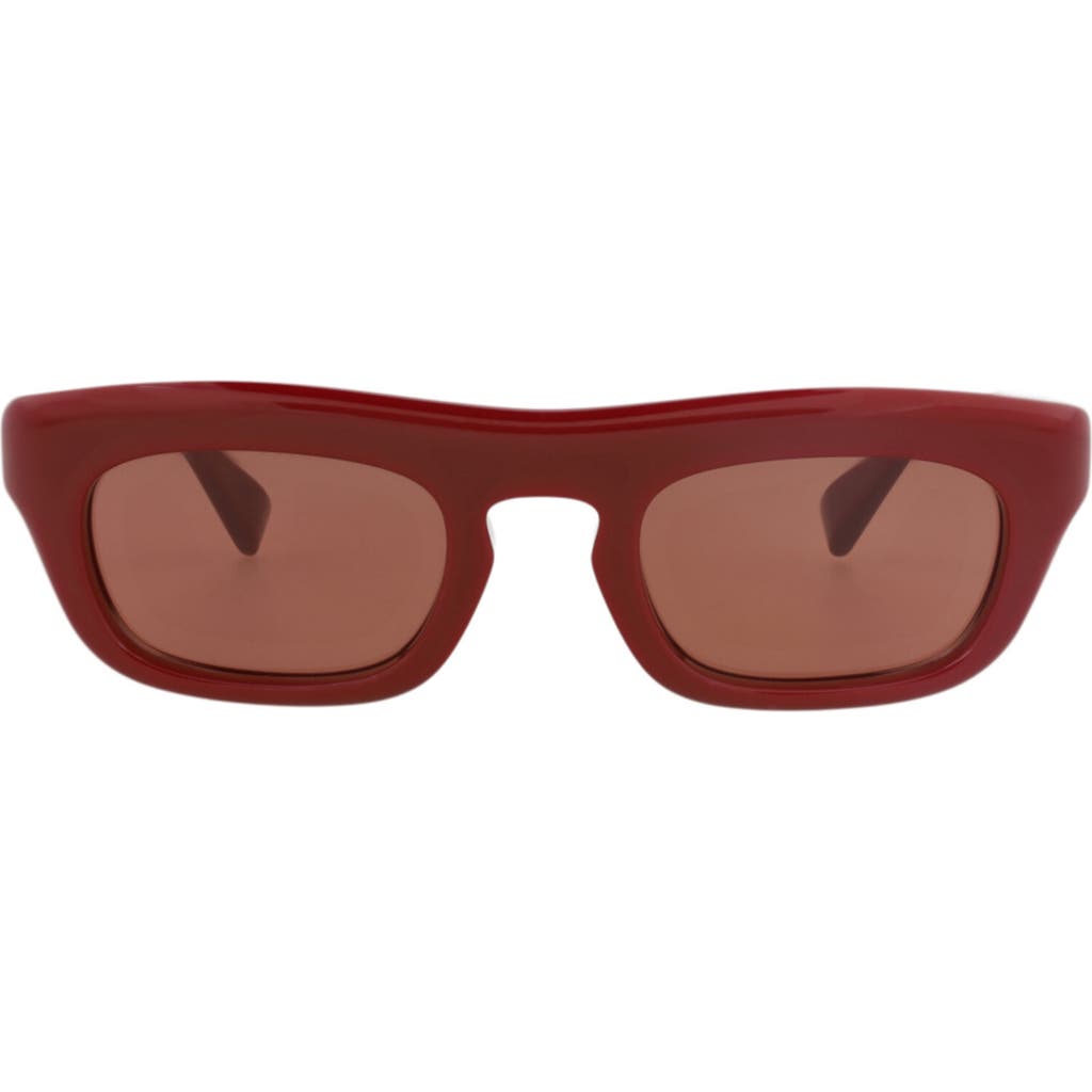 Gucci 50mm Rectangle Sunglasses In Burgundy Burgundy Brown