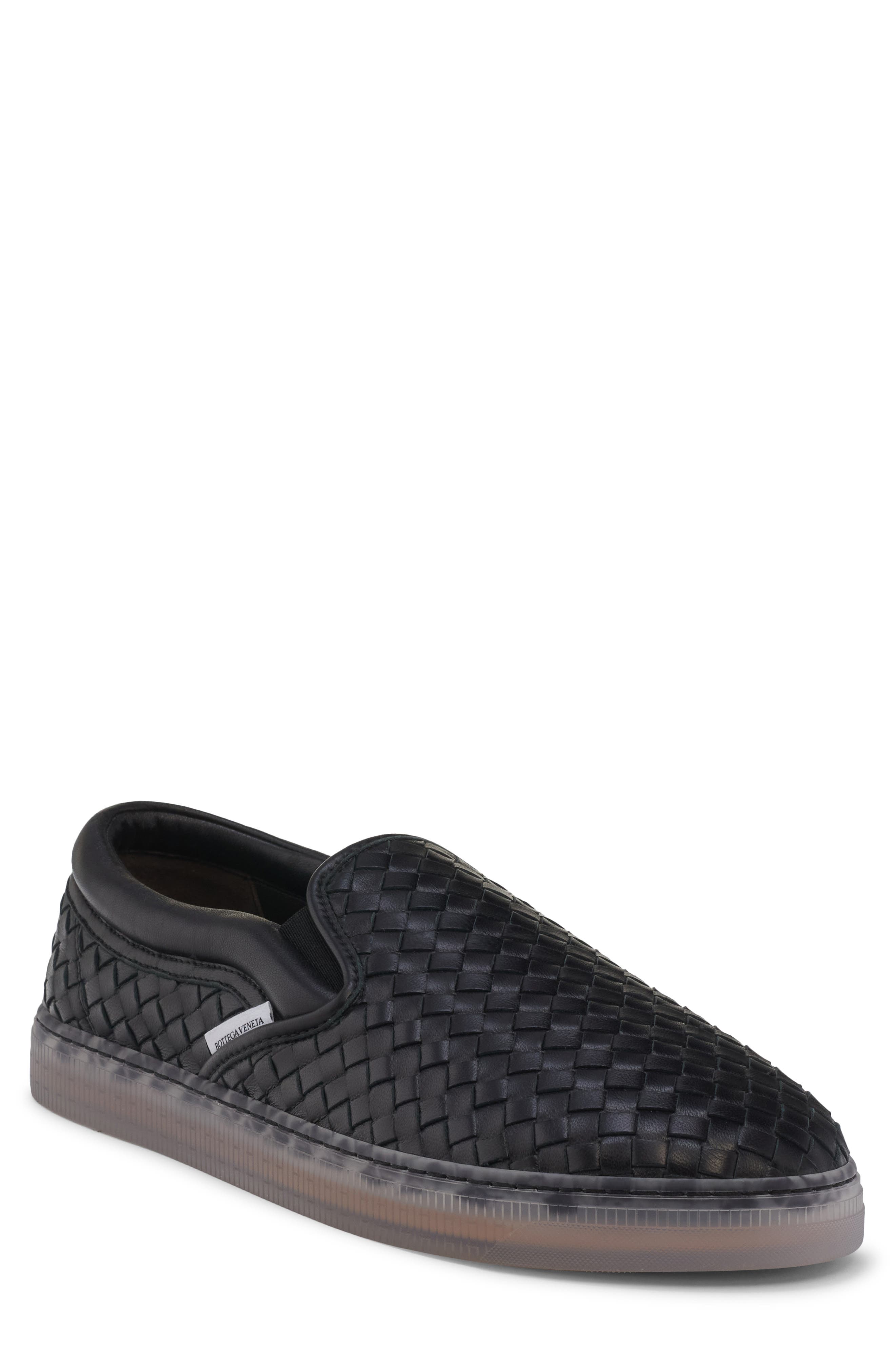 Bottega Veneta Serena Woven Leather Slip-On Sneaker, Main, color, 1000 Black