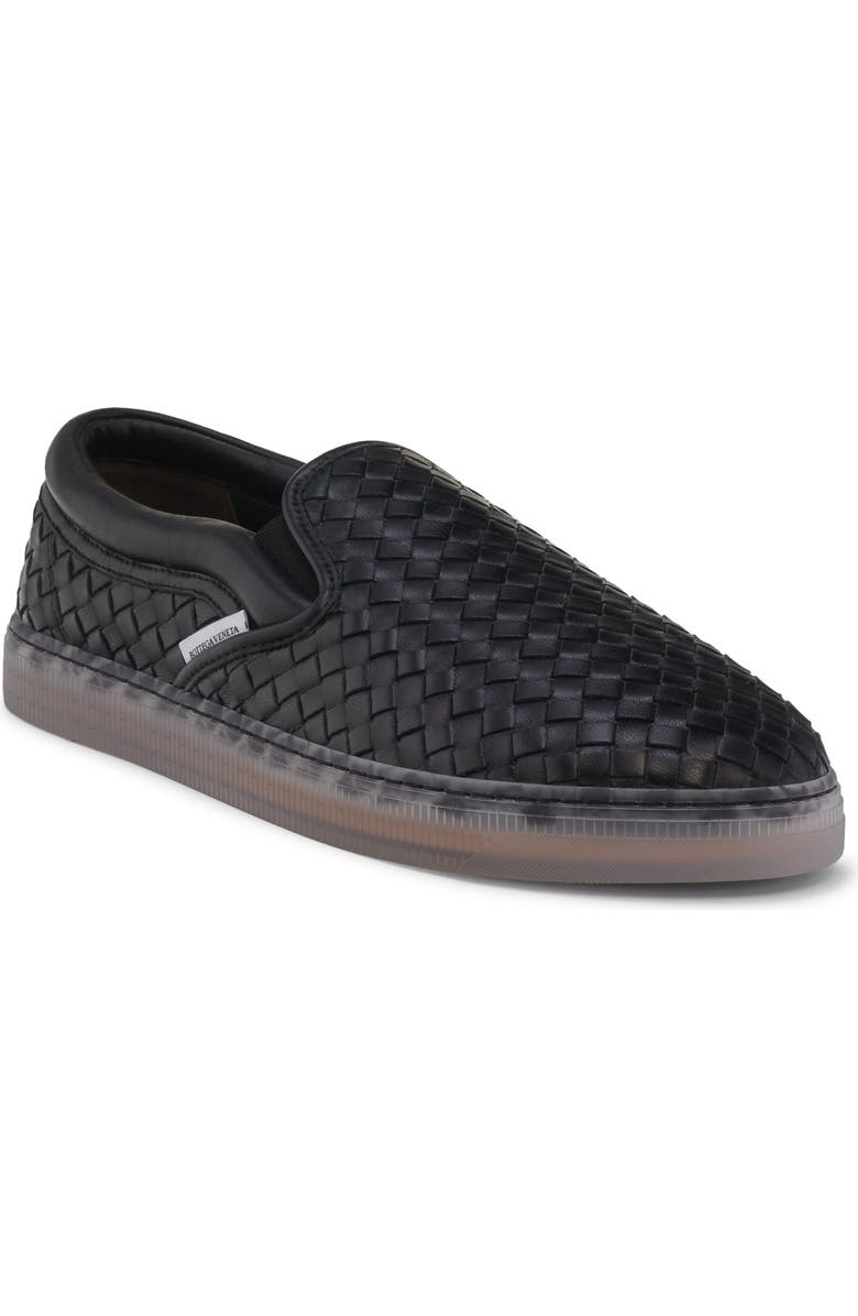 Bottega Veneta Serena Woven Leather Slip-On Sneaker, Main, color, 1000 Black