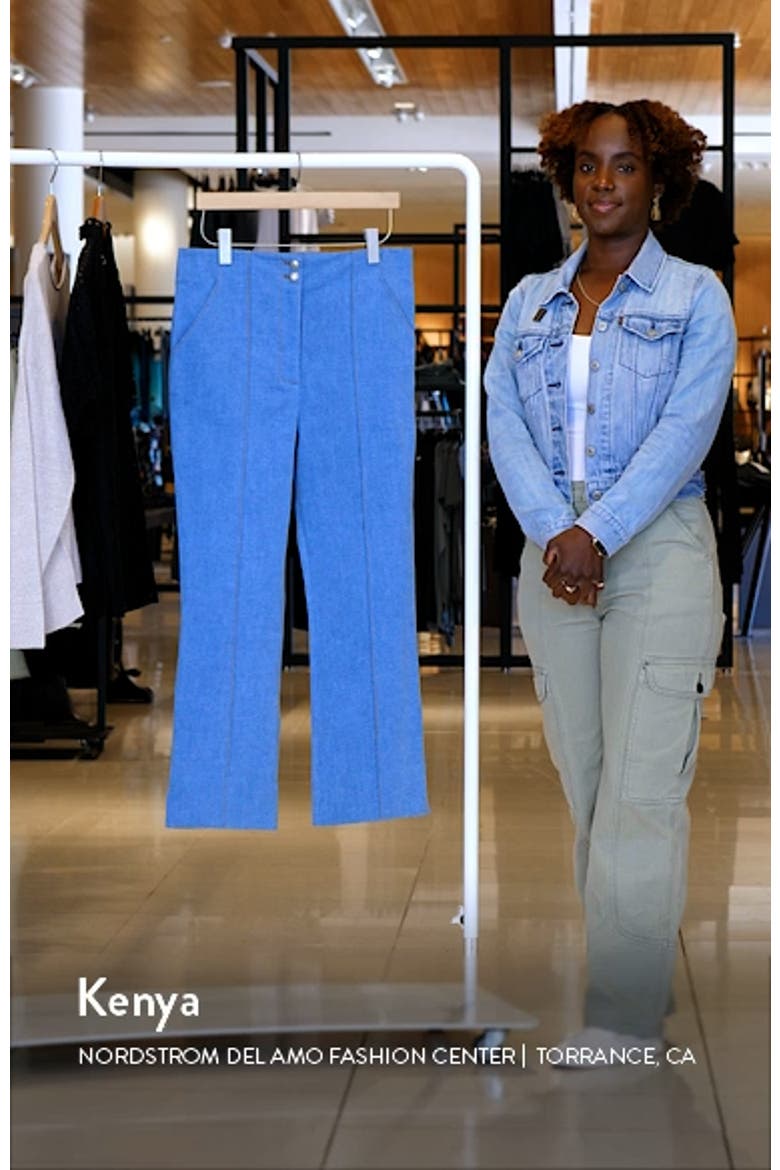 Kean Pintuck Denim Flare Leg Pants video