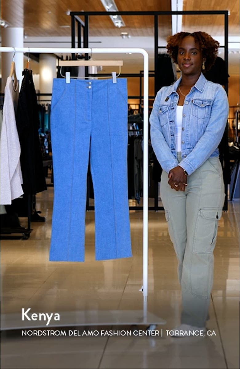 Kean Pintuck Denim Flare Leg Pants, sales video thumbnail