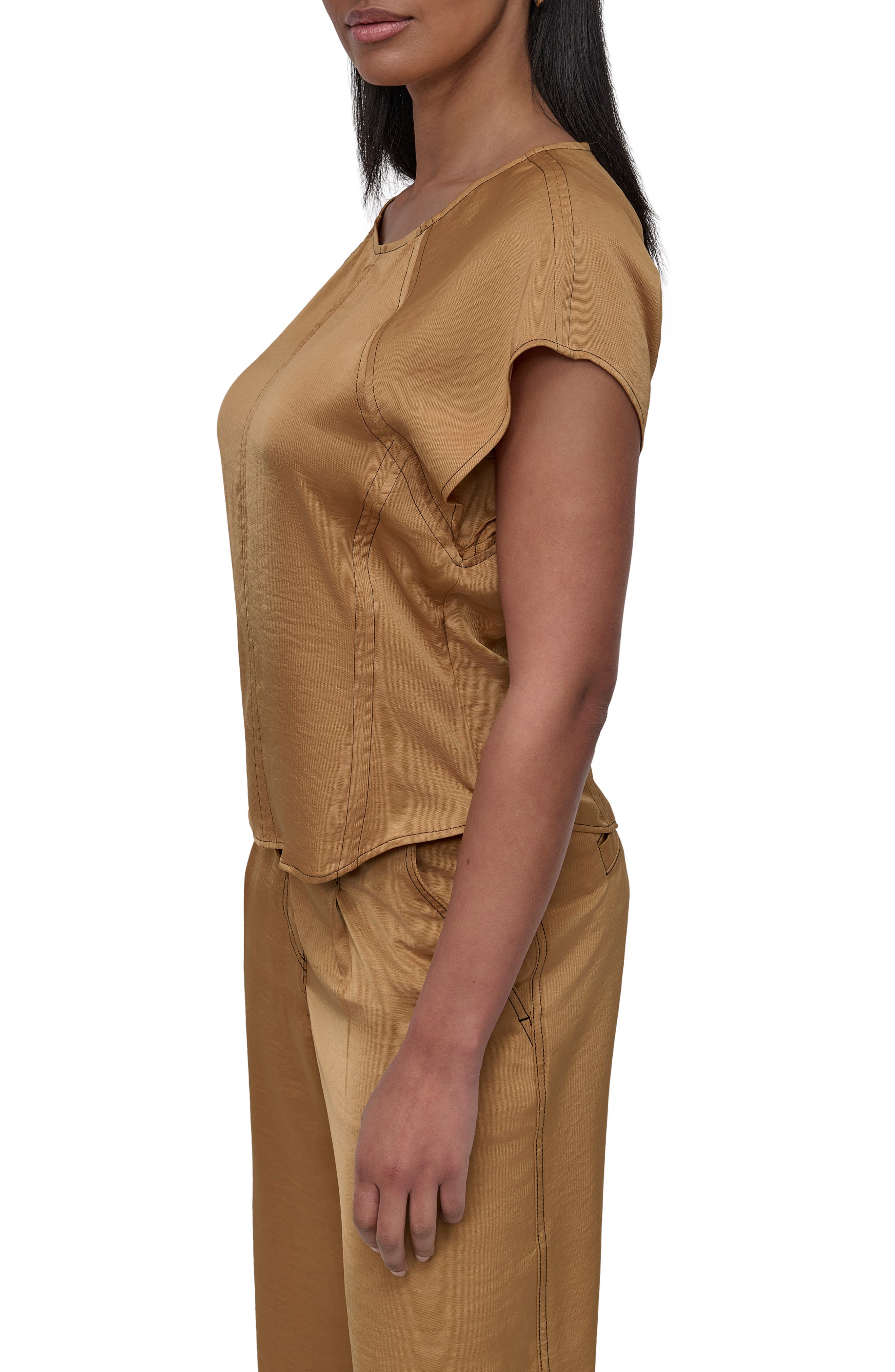 Glazed Crinkle Satin Top - image 4