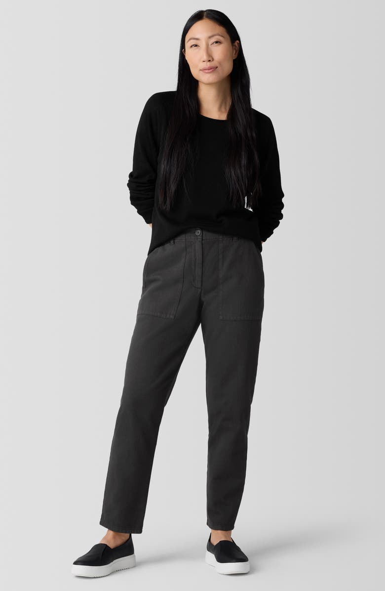 Eileen Fisher Easy Tapered Organic Cotton Pants, Alternate, color,