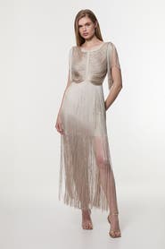 Karen Millen Draped Fringe Mini Dress