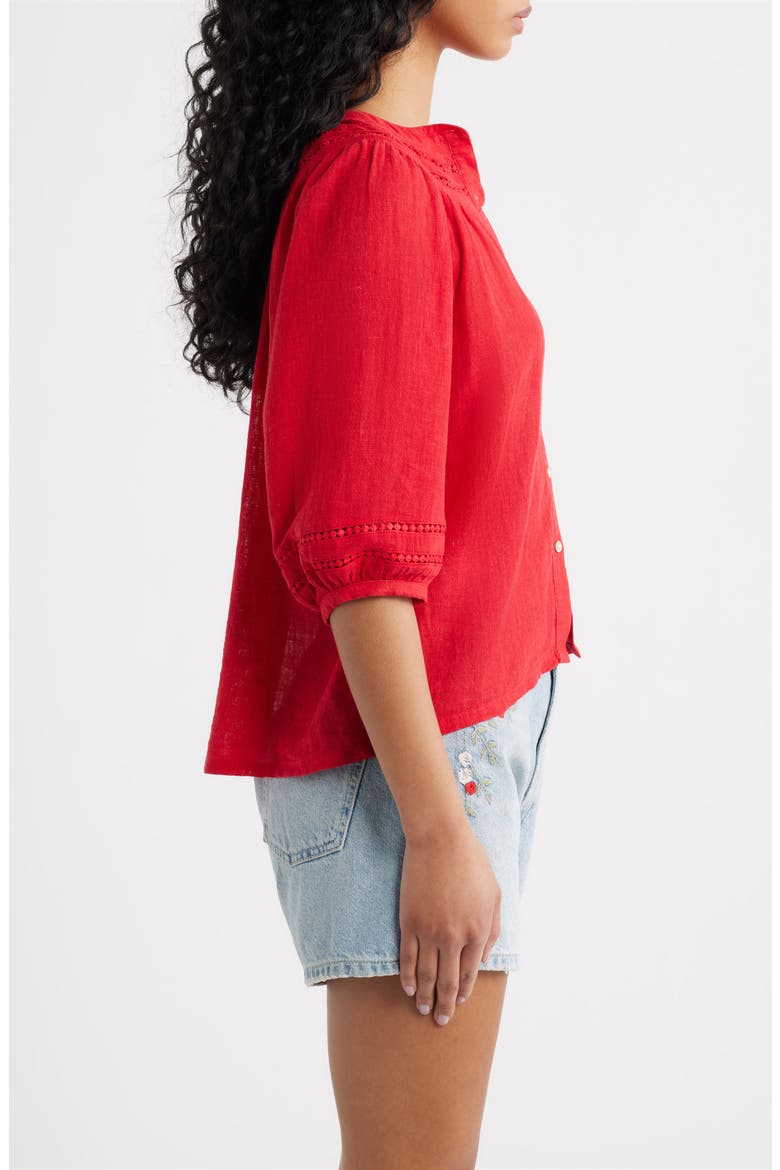 x Giadzy Theia Button-Up Top, Alternate, color, TOMATO