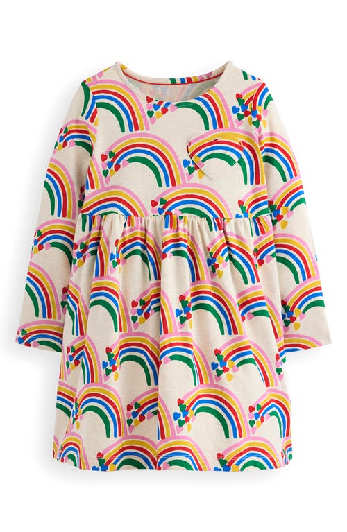 Mini Boden Kids' Heart Print Cotton Jersey Dress In Multi