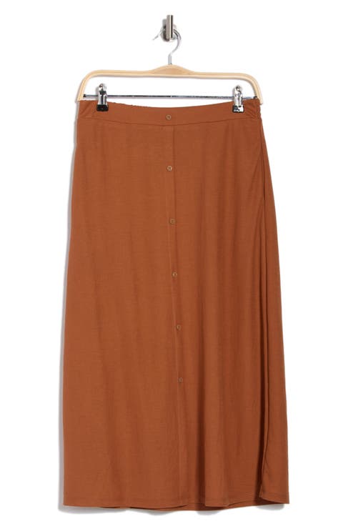 Button Front Pocket Skirt