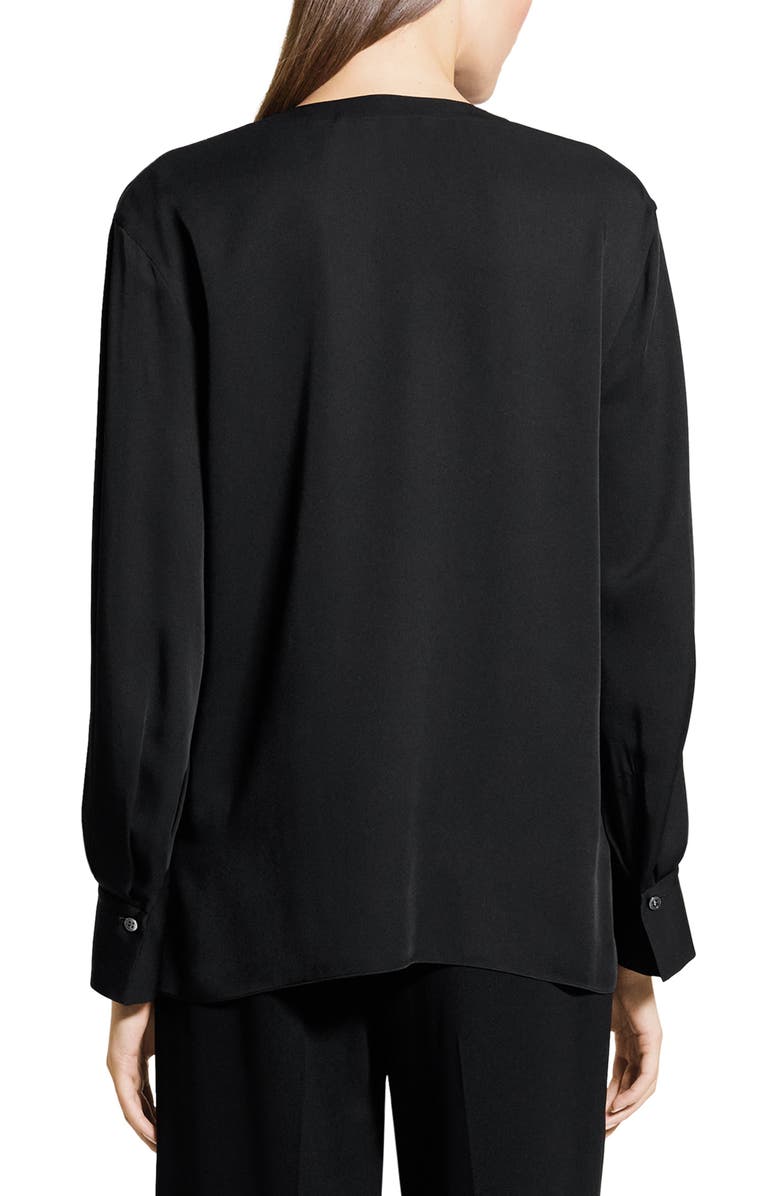 Theory Woven Silk Shirt, Alternate, color, Black