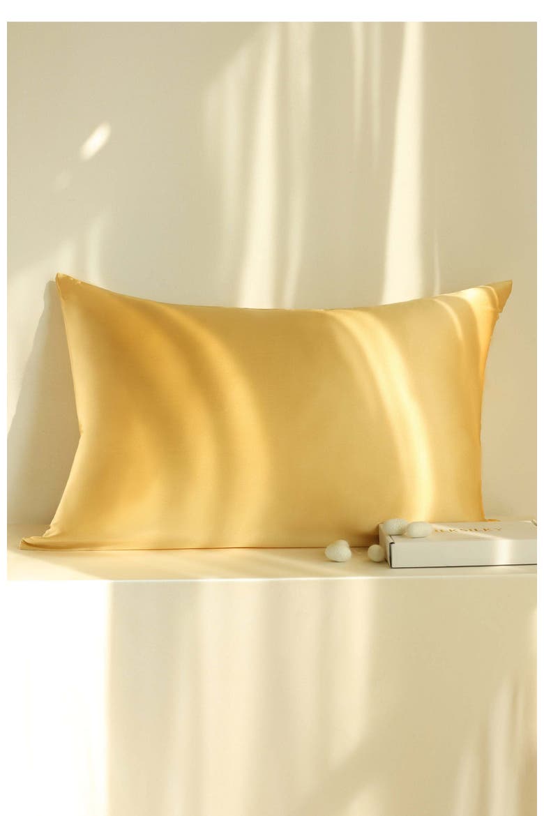 22Momme Mulberry Silk Hidden Zipper Pillowcase, Alternate, color, Champagne