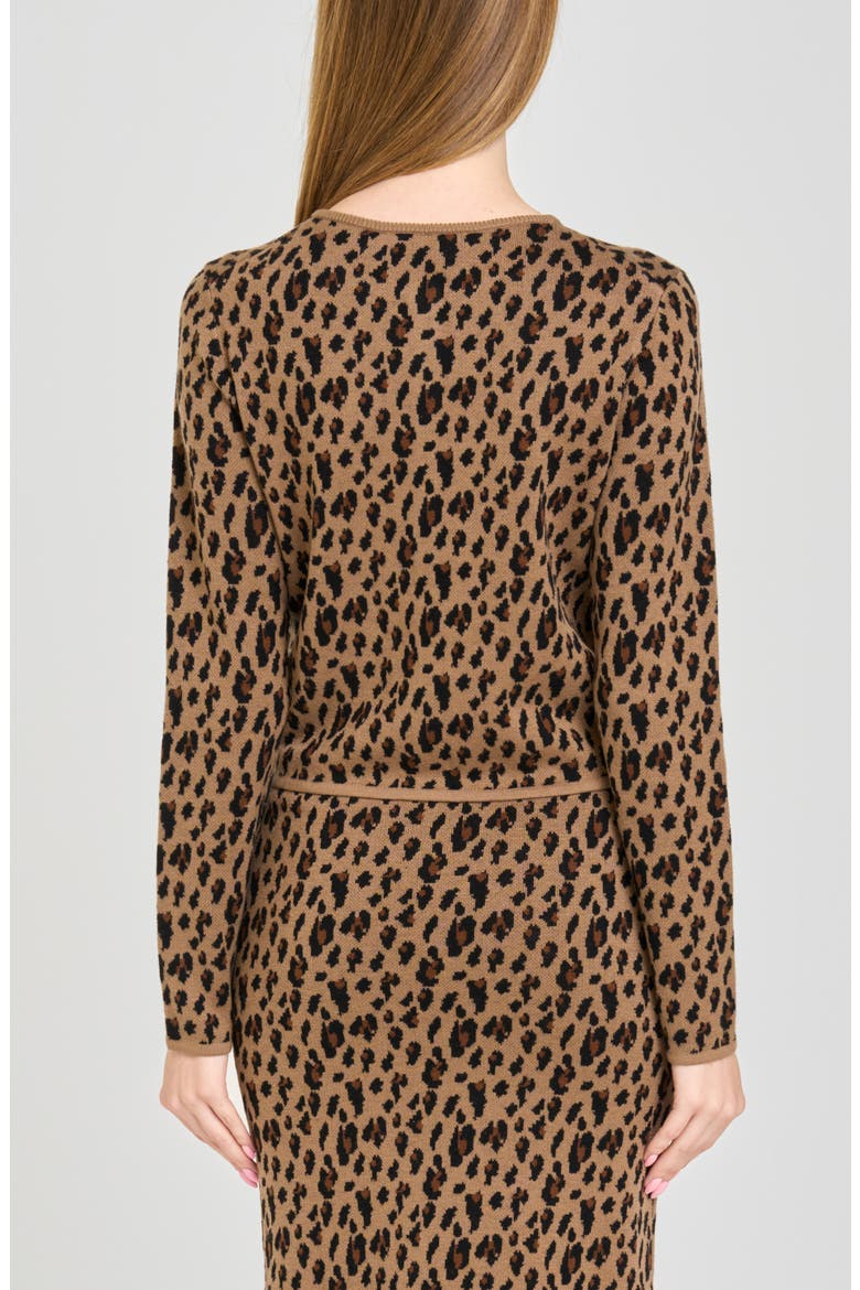 Willa Checked Cardigan, Alternate, color, BROWN LEOPARD