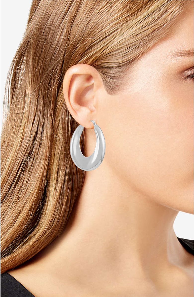 Vince Camuto Bold Oval Hoop Earrings, Alternate, color, Silver Tone