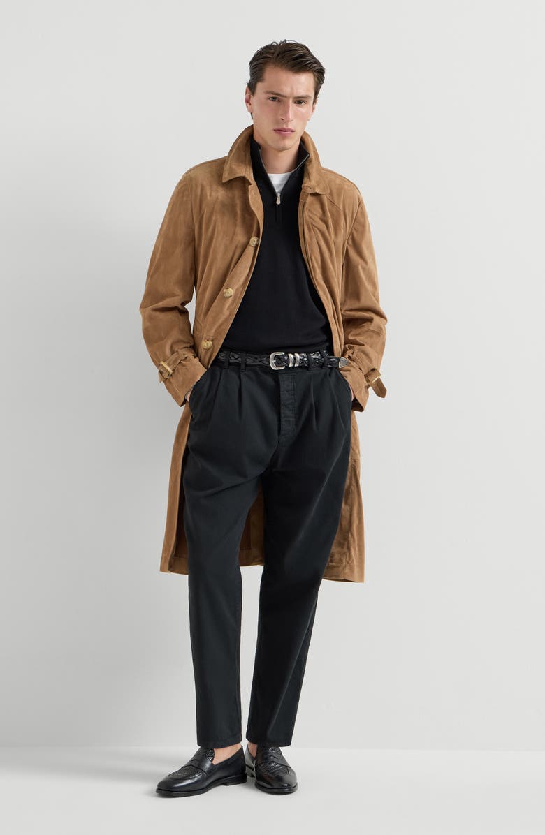 Brunello Cucinelli Cashmere sweater with half zip, Alternate, color, Black