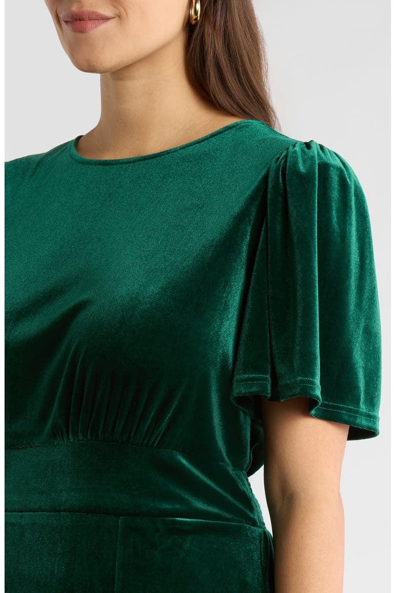 Night Bloom Velvet Maxi Dress, Alternate, color, EMERALD