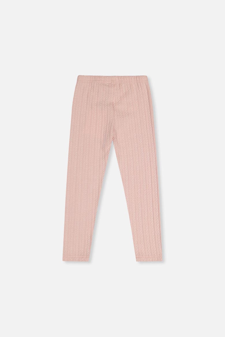 Jacquard Ribbed Elastic Waist Leggings, Alternate, color, Pale Dusty Pink