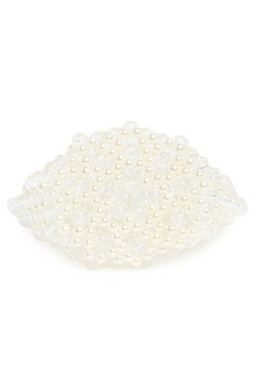Natasha Faux Pearl Bucket Bag