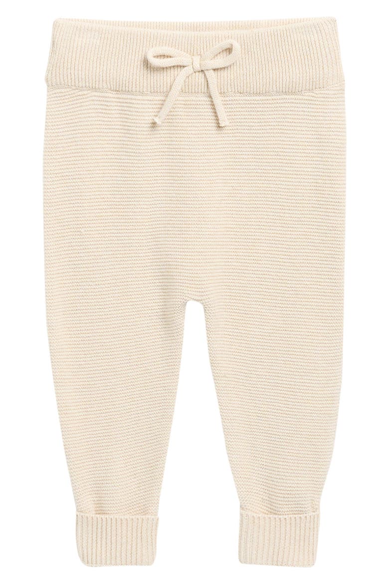 Heathered Organic Cotton Knit Joggers, Main, color, NATURAL