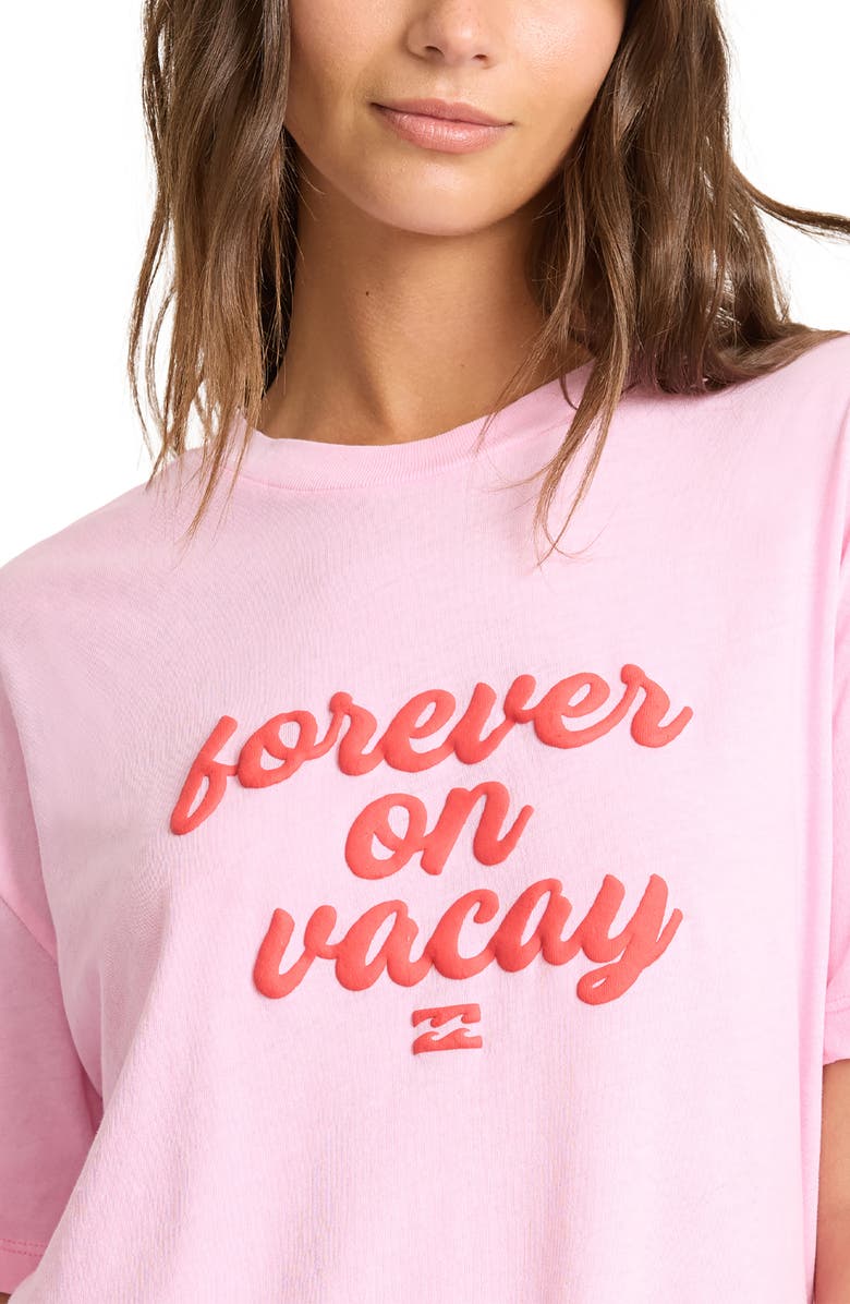 Billabong Vacay Forever Graphic Cotton Jersey T-Shirt, Alternate, color, Prism Pink