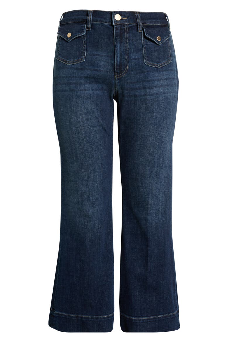 Hannah Mini Patch Pocket Flare Jeans, Alternate, color, MOON LIGHT