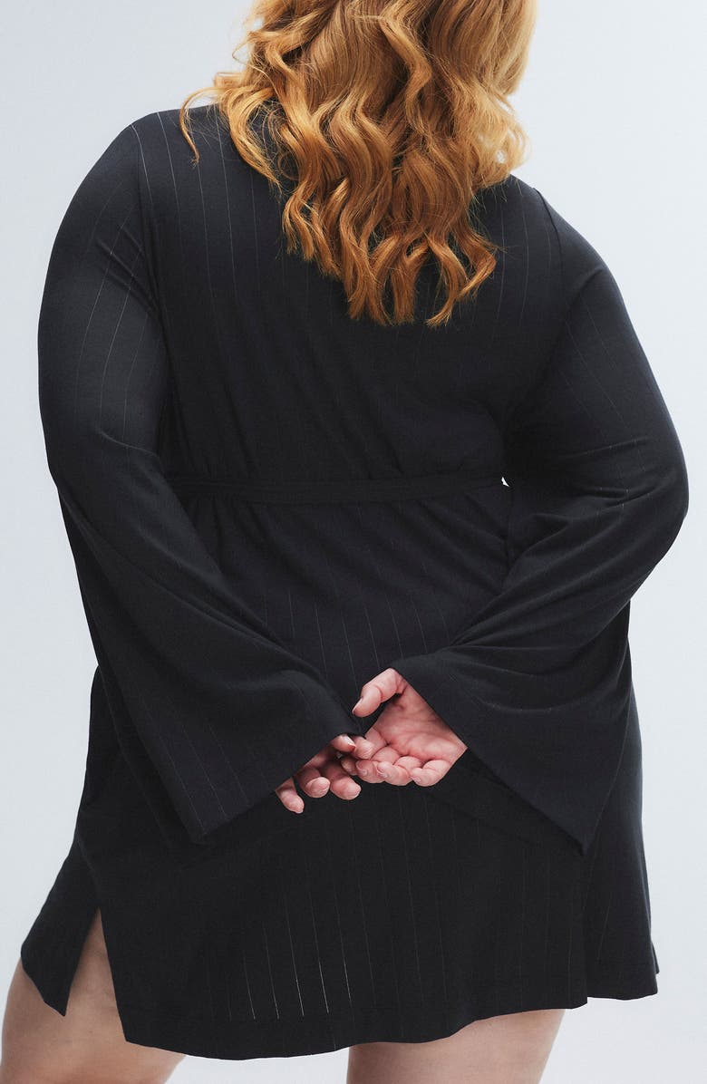 SAVAGE X FENTY Sleek Stitch Robe, Alternate, color, Black Caviar