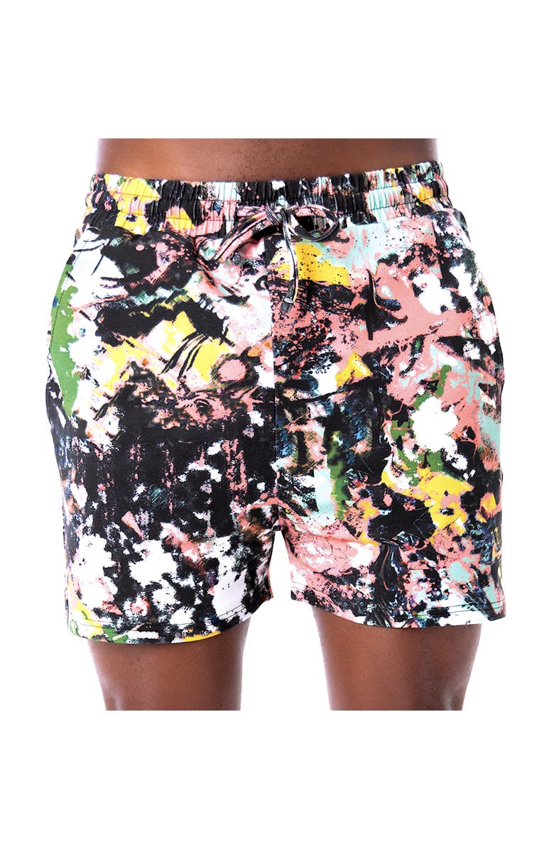 Dai Moda Frenzy print Pull On Shorts, Main, color, Black