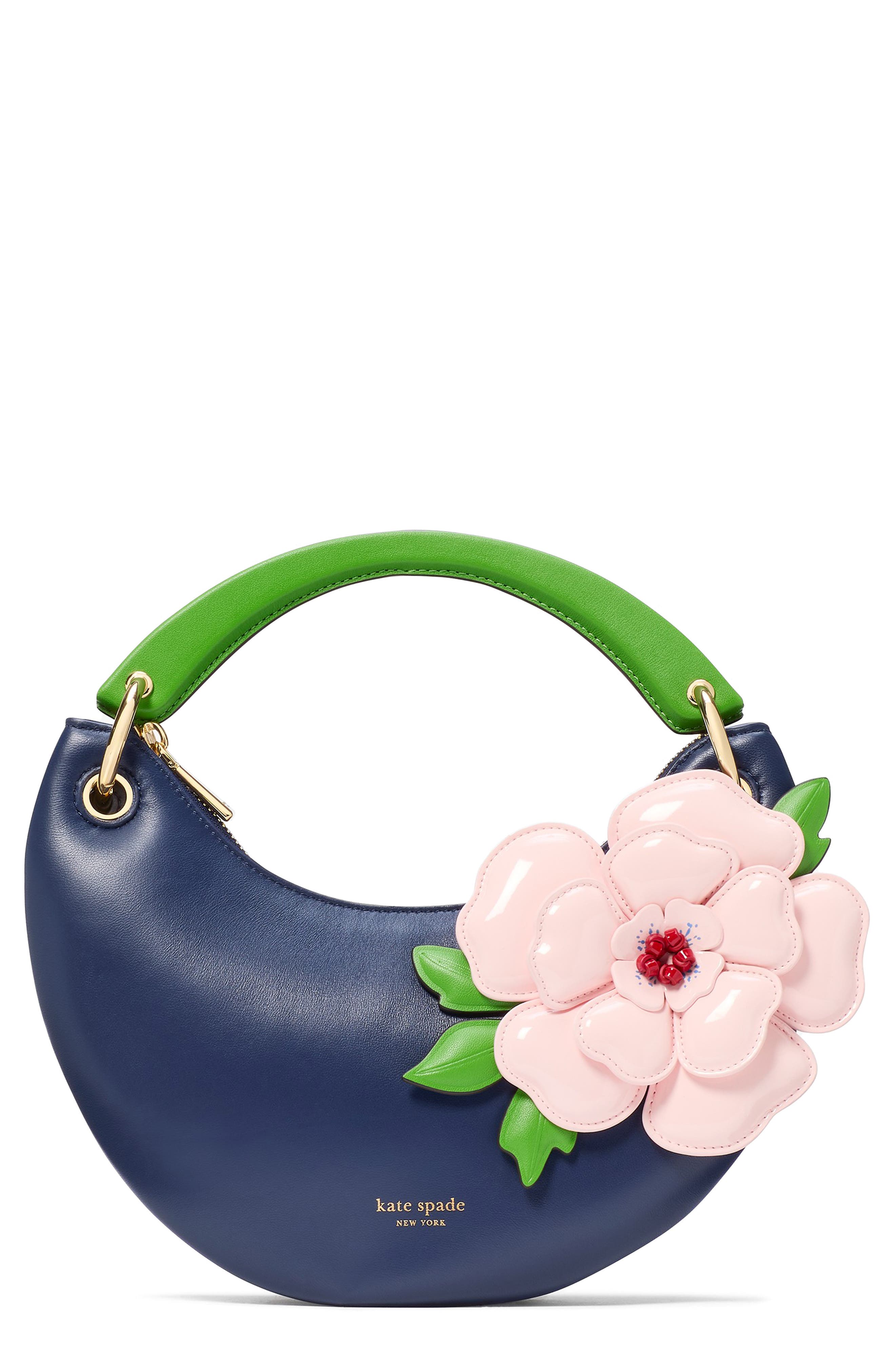 Kate Spade New York expo floral leather shoulder bag, Main, color, 