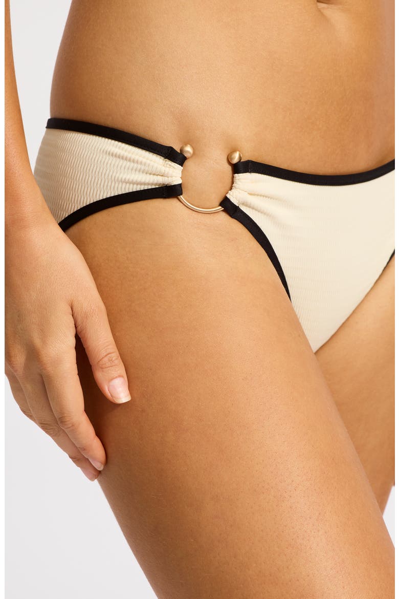 Ring Hipster Bikini Bottoms, Alternate, color, ECRU