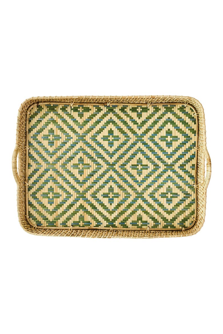 Villa Seville Wicker Tray, Main, color, CHAMBRAY